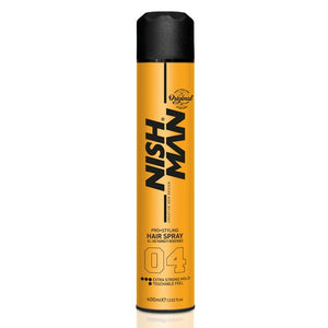 Nishman Hair Spray 04 Extra Strong Hold Hair Spray Natural Shine 400 ml - Hairwaxshop