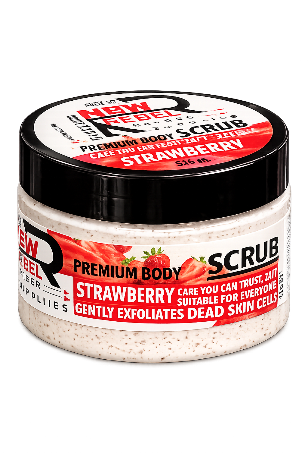New Rebel Premium Body Scrub Strawberry – Exfoliating Body Scrub 320ml