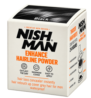 Nishman Enhance Hairline Powder Black 10 g - Hairwaxshop