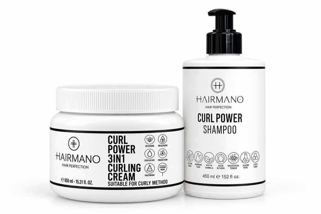 HAIRMANO Curl Power Hair Care Set – Curling Cream 650 ml + Shampoo 450 ml | Complete Care Set for Curly Hair