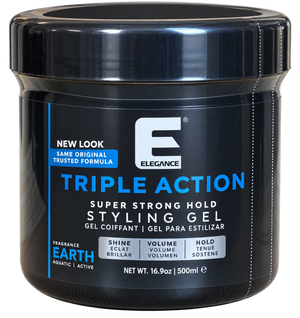 Elegance Triple Action Super Strong Hold Styling Gel Earth 500 ml
