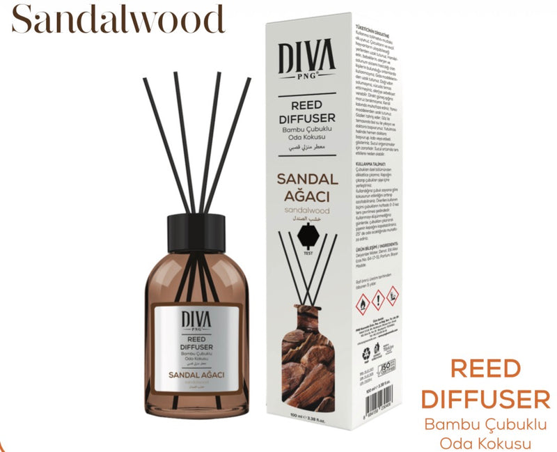 Diva Reed Diffuser – Sandal Ağacı (Sandalwood) 100 ml | Hairwaxshop