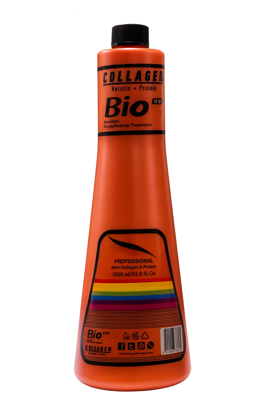 Bio Keratin Brazilian Straightening Treatment 1000 ml – Collagen & Keratin Hair Treatment – Professional Salon Use – Intensive Hair Care