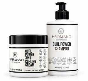 HAIRMANO Curl Power Hair Care Set – Curling Cream 250 ml + Shampoo 450 ml | Complete Care & Styling Set for Curly Hair