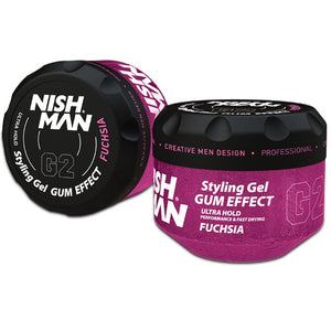 NISHMAN Gum Effect Hair Styling Gel Fuchsia 300 ml - Hairwaxshop
