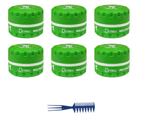 Detreu Hair Styling Wax Mega Strong Matte 6 stuks + gratis styling Comb